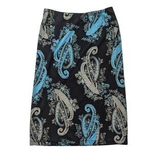 90's Paisley Faux Wrap Midi Skirt